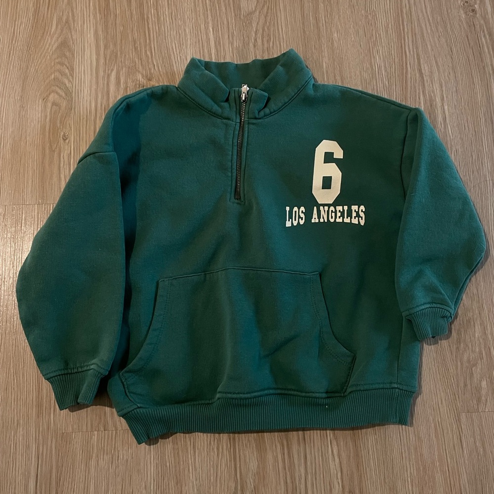 zara green los angeles quarter zip - 4t